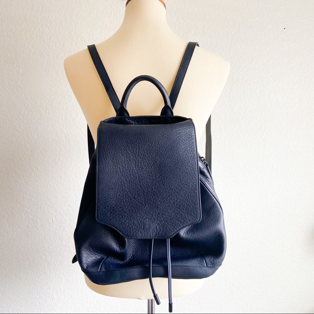 Rag & Bone navy blue leather backpack